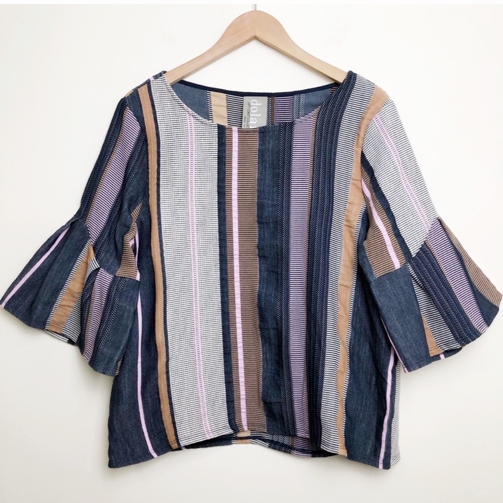 ANTHROPOLOGIE Dolan Stripe Jacquard 3/4 Sleeve Top